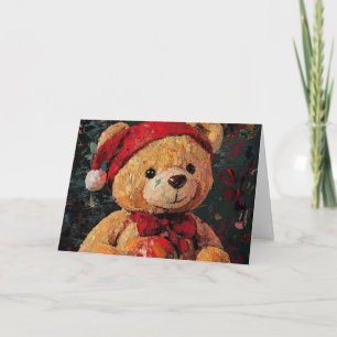 Vintage Teddy Bear Christmas Card