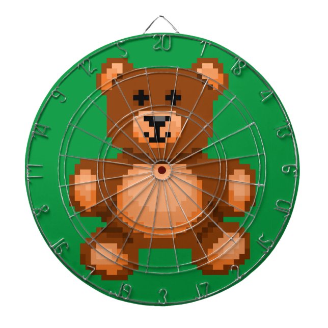Vintage Teddy Bear - Pixel Art Dartboard (Front)