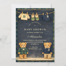 Vintage Teddy Bear Preppy Baby Shower