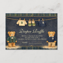 Vintage Teddy Bear Preppy Diapper Raffle