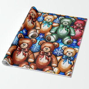 Vintage Teddy Bears Holiday Gift Wrap