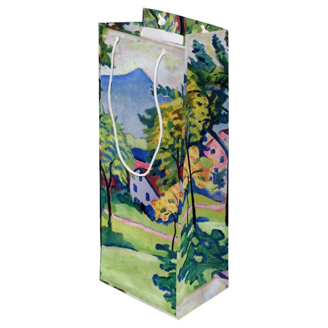 Vintage Tegernsee Landscape August Macke Wine Gift Bag (Back Angled)