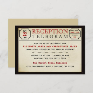 Vintage Telegram Style Wedding Reception Enclosure