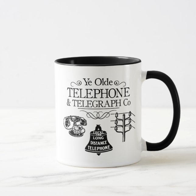 Vintage Telephone and WiFi Mug (Right)