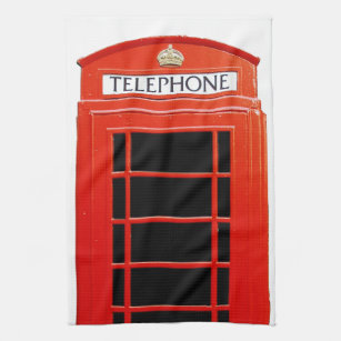 Vintage Telephone Booth Tea Towel