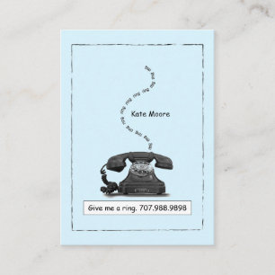 Vintage Telephone Give Me A Ring Blue Calling Card