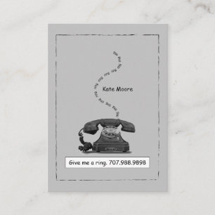 Vintage Telephone Grey Calling Card