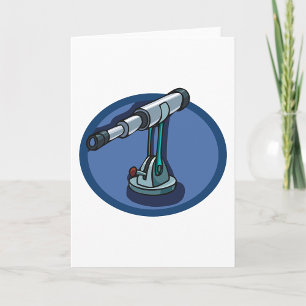 Vintage Telescope Astronomy Enthusiast Stargazing  Card