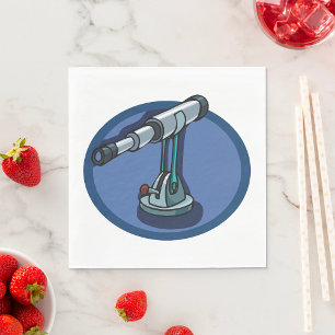 Vintage Telescope Astronomy Enthusiast Stargazing Napkin