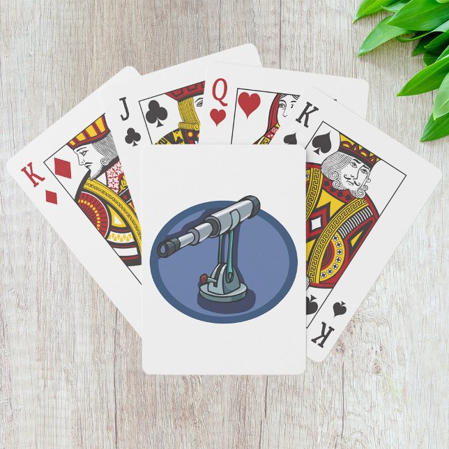 Vintage Telescope Astronomy Enthusiast Stargazing  Playing Cards (Creator Uploaded)