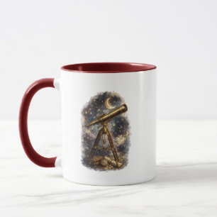 Vintage Telescope Stargazing Two-Sided Mug