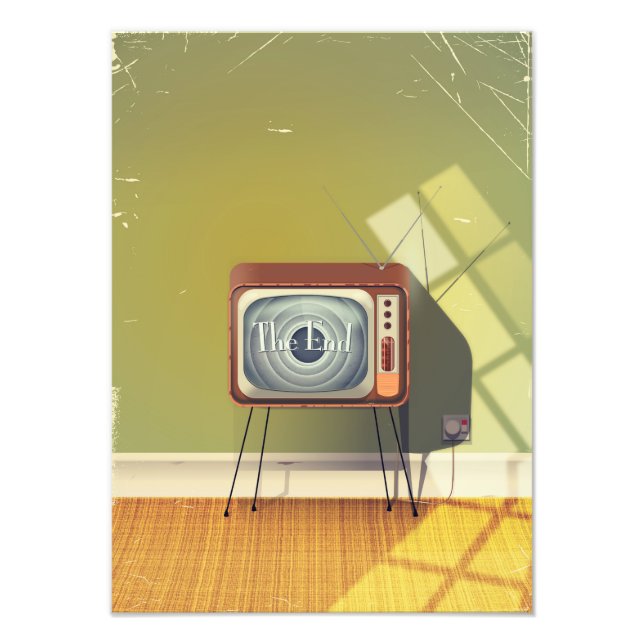 Vintage Television cartoon Photo Print (Front)