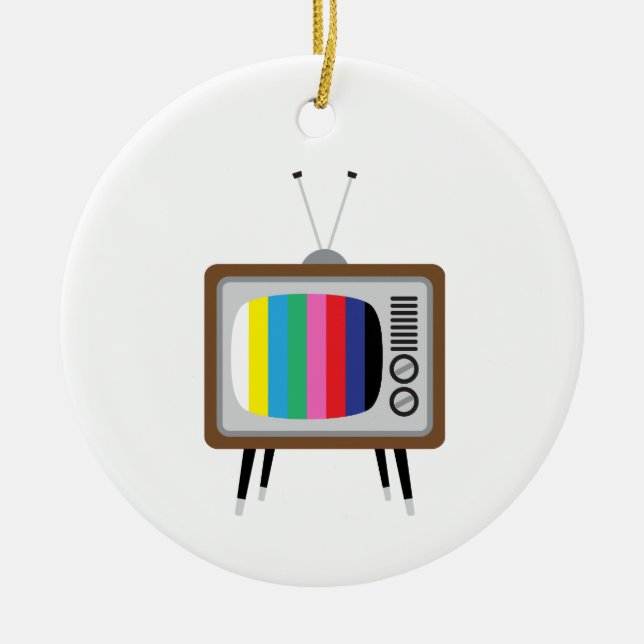 Vintage Television Ceramic Ornament (Front)