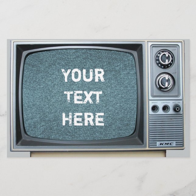 Vintage Television with Static Screen Stationery (Front)