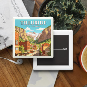 Vintage Telluride Colorado 15 Cm Square Badge