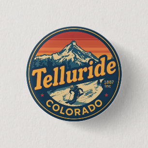 vintage Telluride colorado skiing outdoor gifts 3 Cm Round Badge