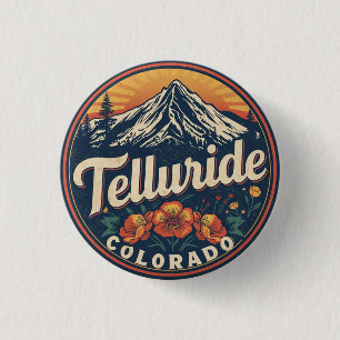 vintage Telluride colorado skiing outdoor gifts 3 Cm Round Badge