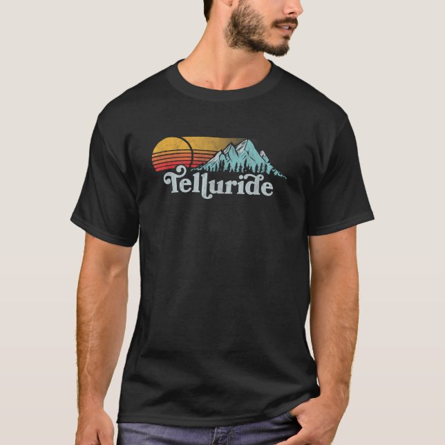 Vintage Telluride Retro Distressed Vibe Mountains  T-Shirt (Front)