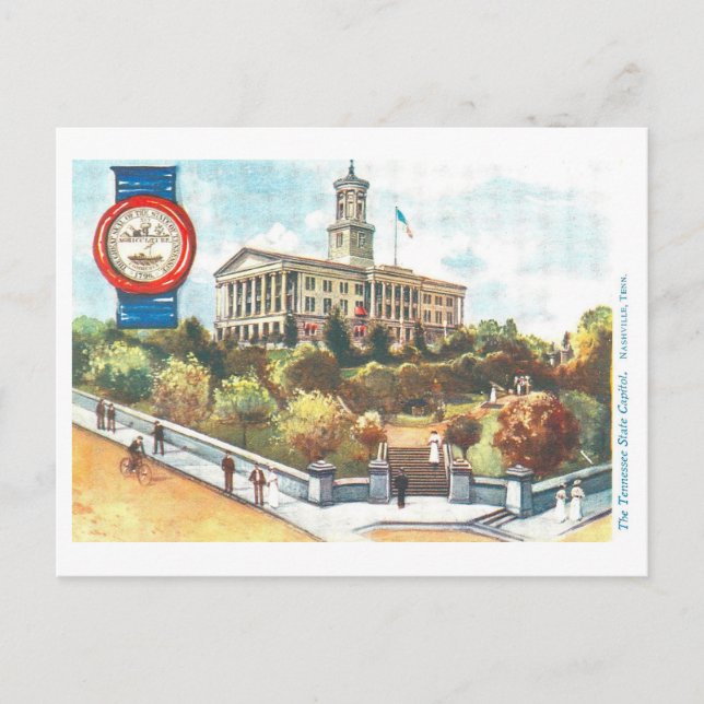 Vintage Tennessee Capitol with Seal Postcard (Front)