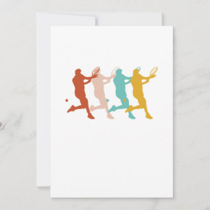 Vintage Tennis Players Tennis Racquet Ball Court G Invitation