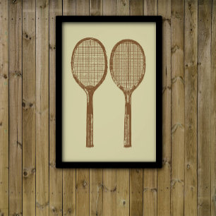 Vintage tennis rackets photo print
