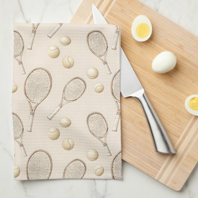 Vintage tennis tea towel (Quarter Fold)