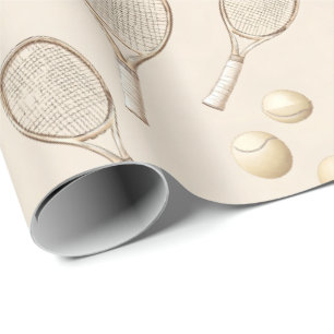Vintage tennis wrapping paper