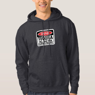 Vintage Tequila caution sign Hoodie