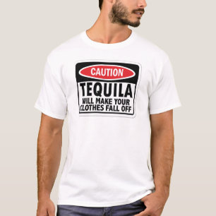 Vintage Tequila caution sign t-shirt