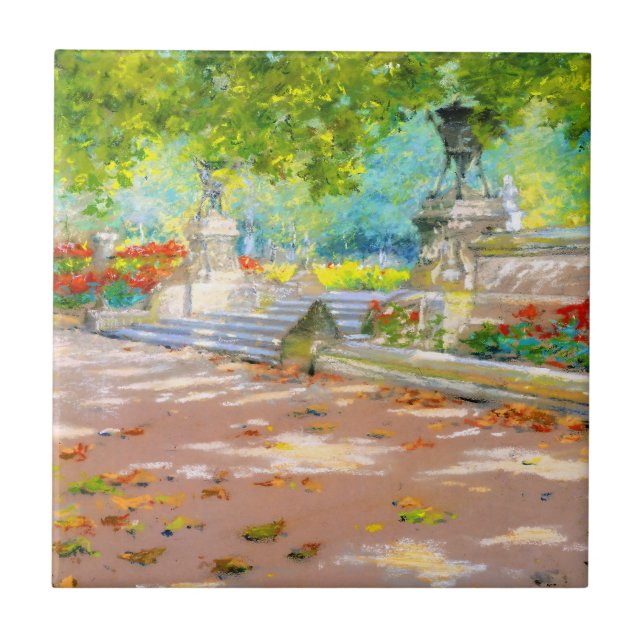 Vintage Terrace, Prospect Park (1887) drawing Ceramic Tile (Front)