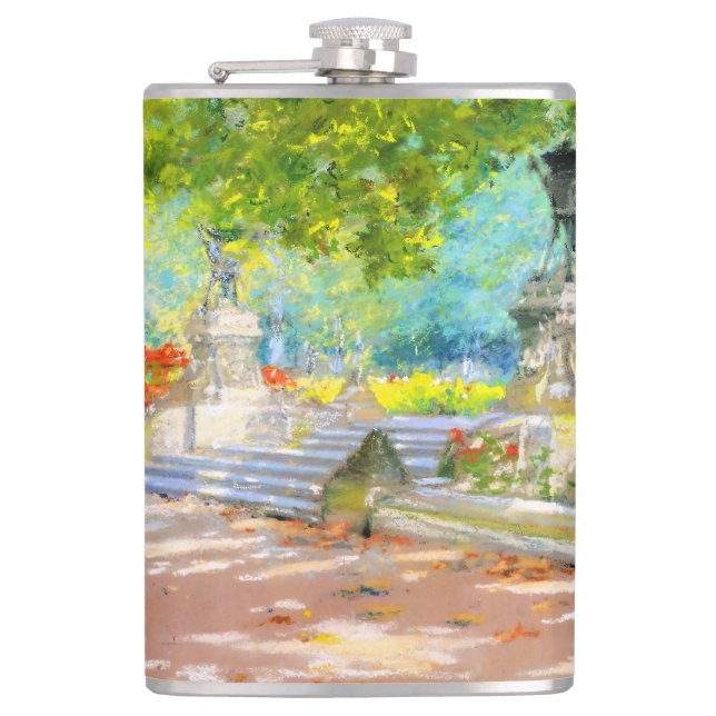 Vintage Terrace, Prospect Park (1887) drawing Hip Flask (Front)