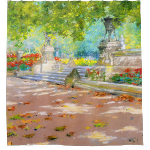 Vintage Terrace, Prospect Park (1887) drawing Shower Curtain