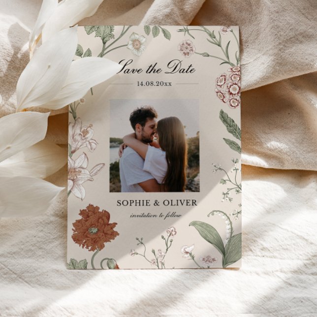 Vintage Terracotta Dusty Pink Save the Date (Creator Uploaded)