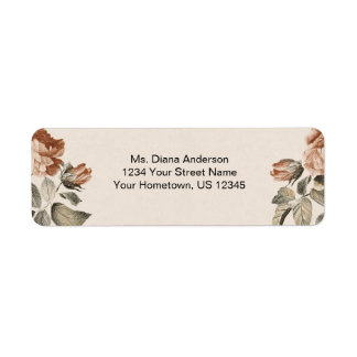 Vintage Terracotta & Sage Floral Wedding |  Return Address Label