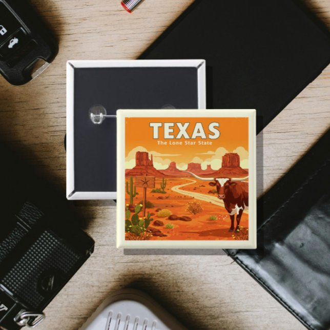  Vintage Texas 15 Cm Square Badge (Creator Uploaded)