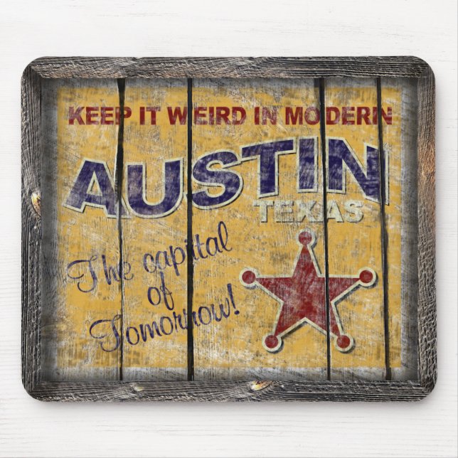 Vintage Texas - Austin Mouse Pad (Front)