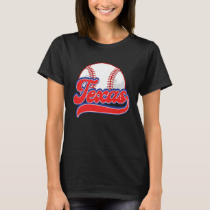 Vintage Texas Cityscape Baseball For Men Women Ki T-Shirt