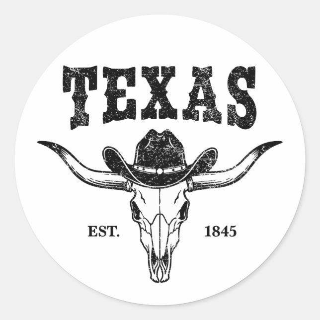 Vintage Texas Classic Round Sticker (Front)
