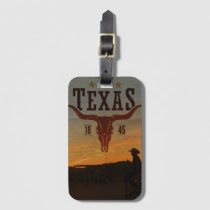 Vintage Texas Cowboy Luggage Tag