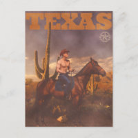 Vintage Texas Cowboy Poster