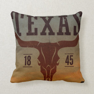 Vintage Texas Cowboy Throw Pillow