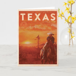 Vintage Texas Cowboy Travel Card