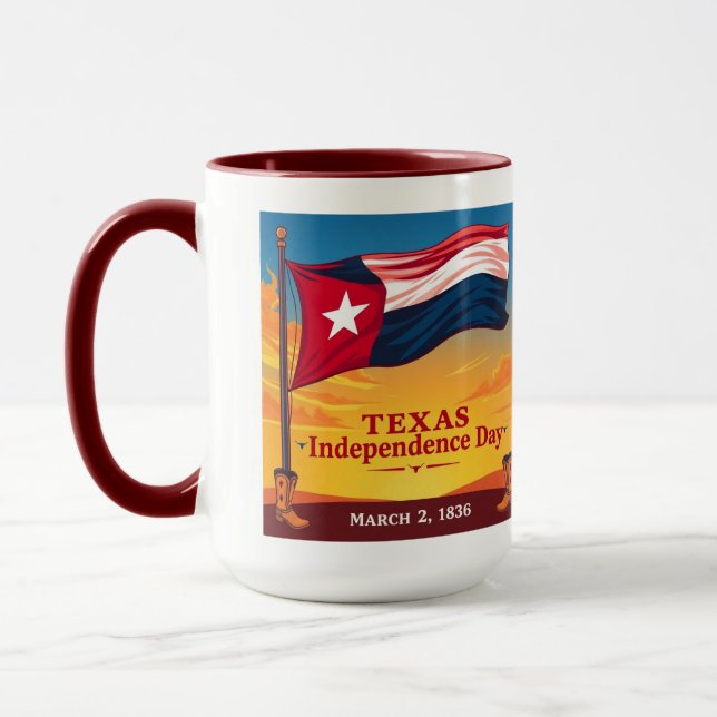Vintage Texas Flag 1836 Patriotic Gift Mug (Left)