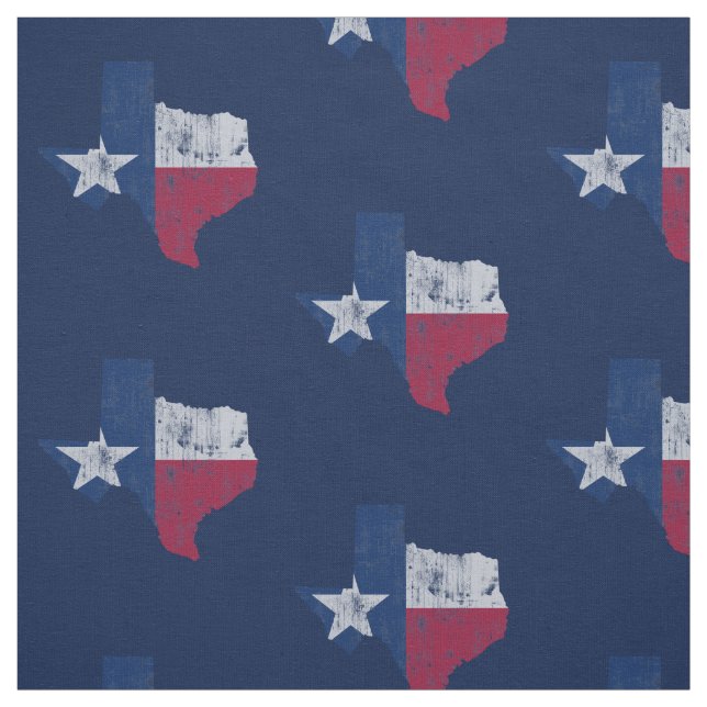 Vintage Texas Flag State Outline Fabric (Swatch)