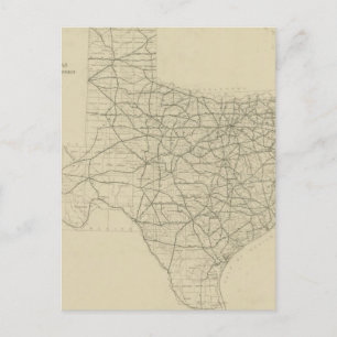 Vintage Texas Highway Map (1919) Postcard
