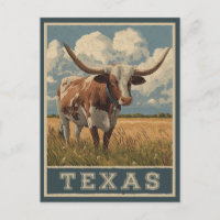 Vintage Texas Longhorn Bull Retro Travel