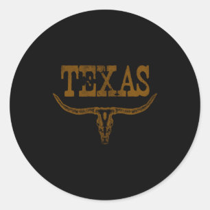 Vintage Texas Longhorn Lone Star State Don't Mess Classic Round Sticker