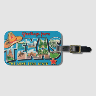 Vintage Texas  Luggage Tag