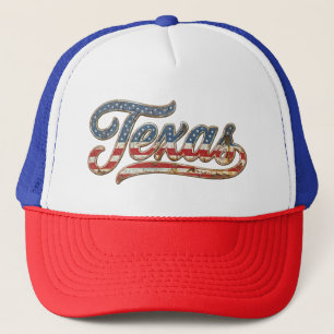 Vintage Texas Patriotic Stars + Stripes Retro USA Trucker Hat