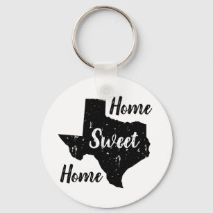 Vintage Texas state map silhouette border line Key Ring